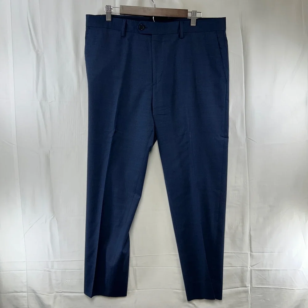Banana Republic Suit Mens 46R 36x29 Blue Reda Flexo Italian Wool Nailhead Slim